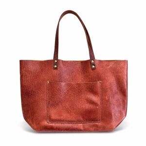 Portland Leather Goods Large Pebbled Leather Tote | Nutmeg